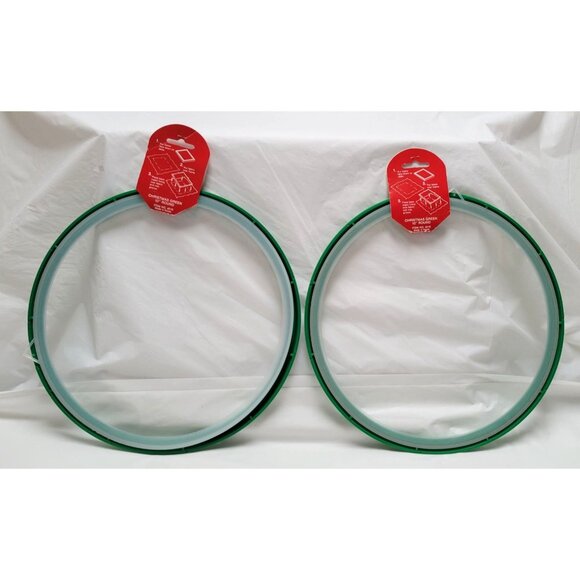 Lot of 2 Westex 10" Round Green Embroidery Plastic Hoops Stitching Cross Stitch - Picture 3 of 4